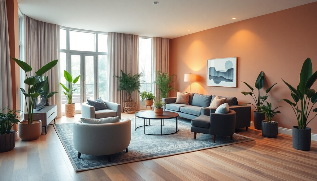 Anchor seating areas with rugs that fit the furniture arrangement